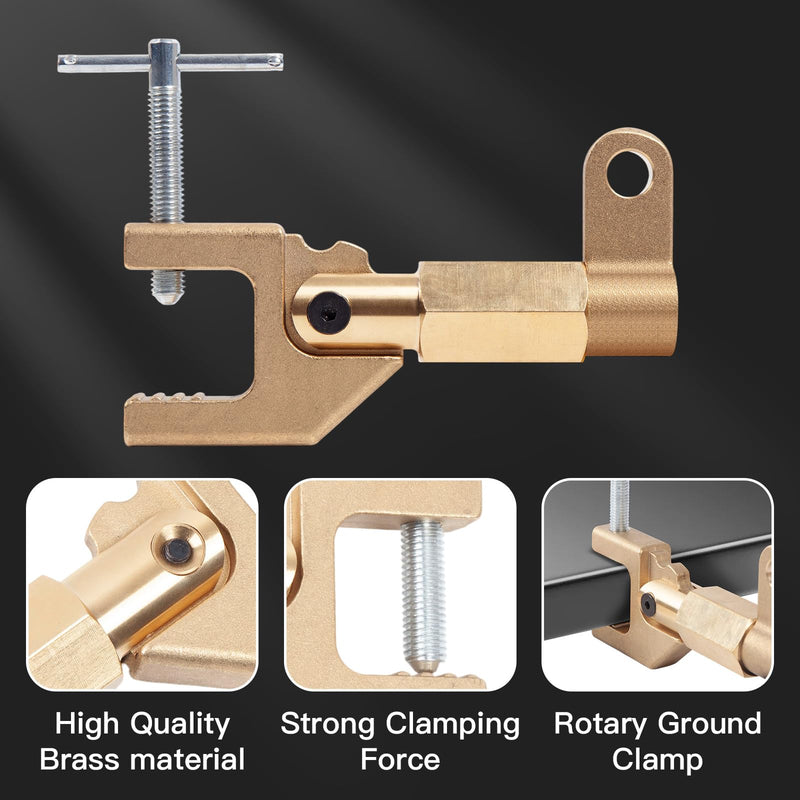 Welding Ground Clamp 600A Brass Ground Welding Earth Clamp, Portable Earth Ground Copper Grip for Welding Fixed