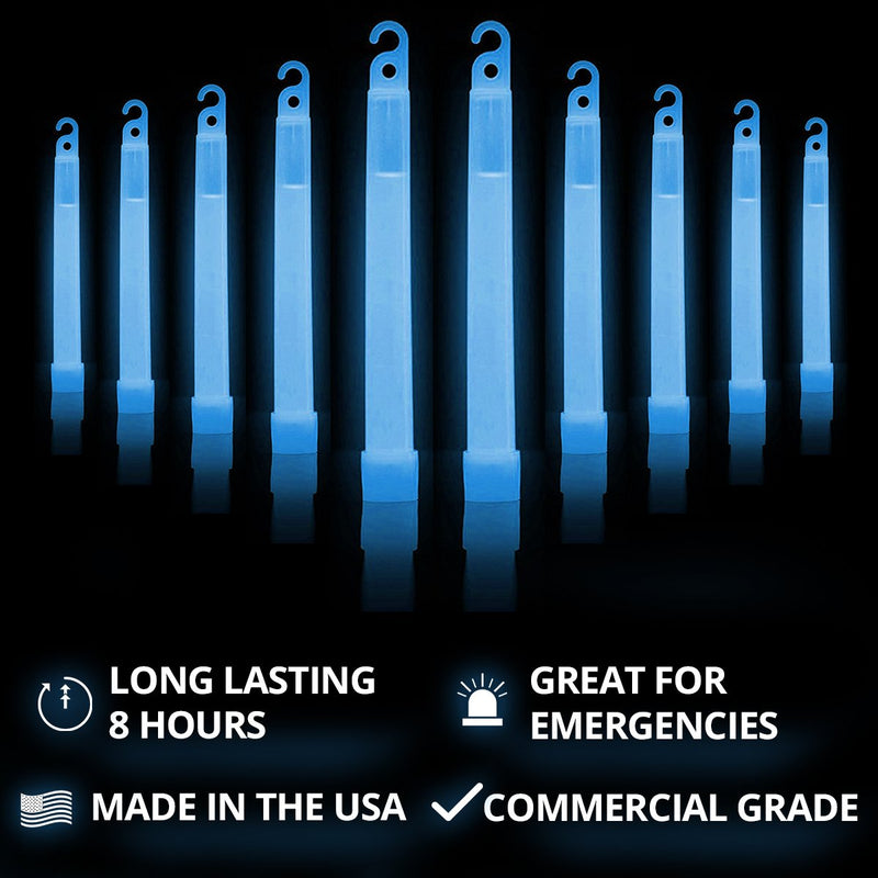 Cyalume Glow Sticks Military Grade Lightstick - Premium Blue 6” SnapLight Emergency Chemical Light Stick with 8 Hour Duration (Bulk Pack of 30 Chem Lights) 30 Pack