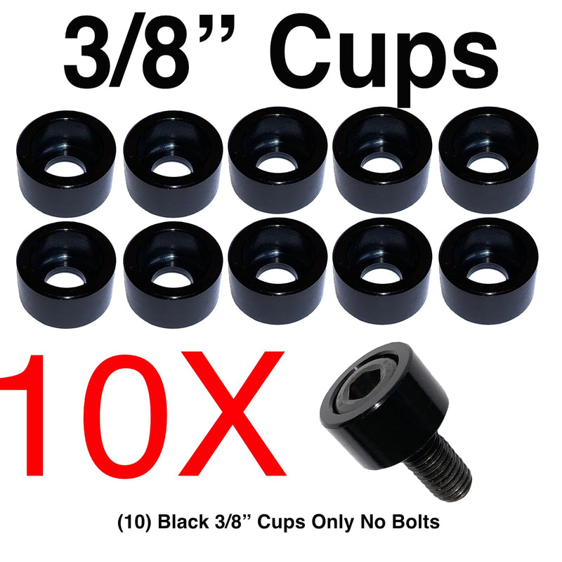 Black 3/8" Hex Allen Bolt Cups Washers Black 3/8"