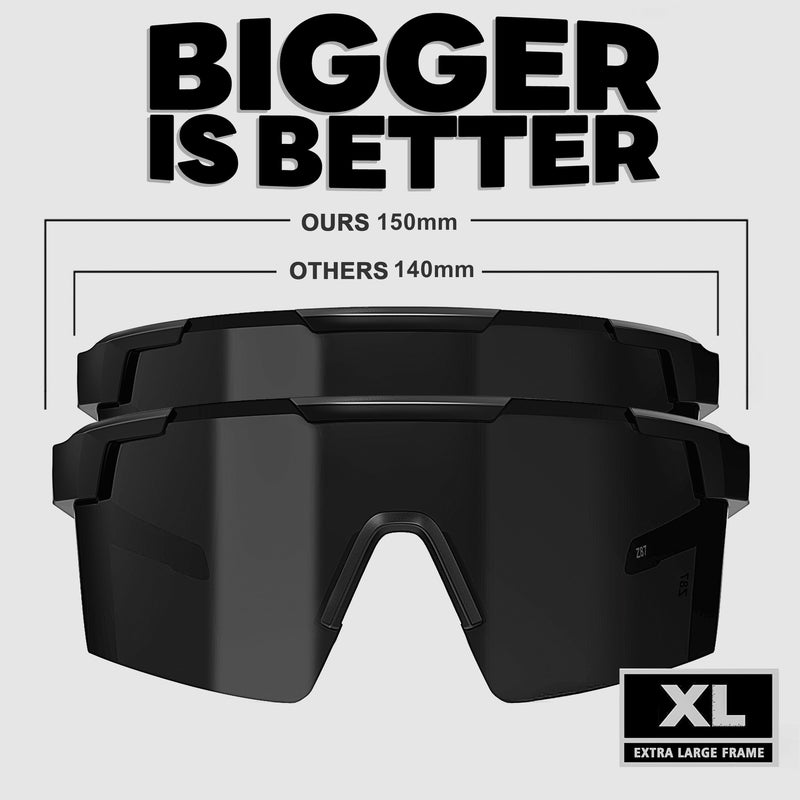 MAXJULI XL Z87 Sunglasses for Big Wide Heads Men TR90 Ultralight UV400 Protection Glasses Z8225 Black/Red
