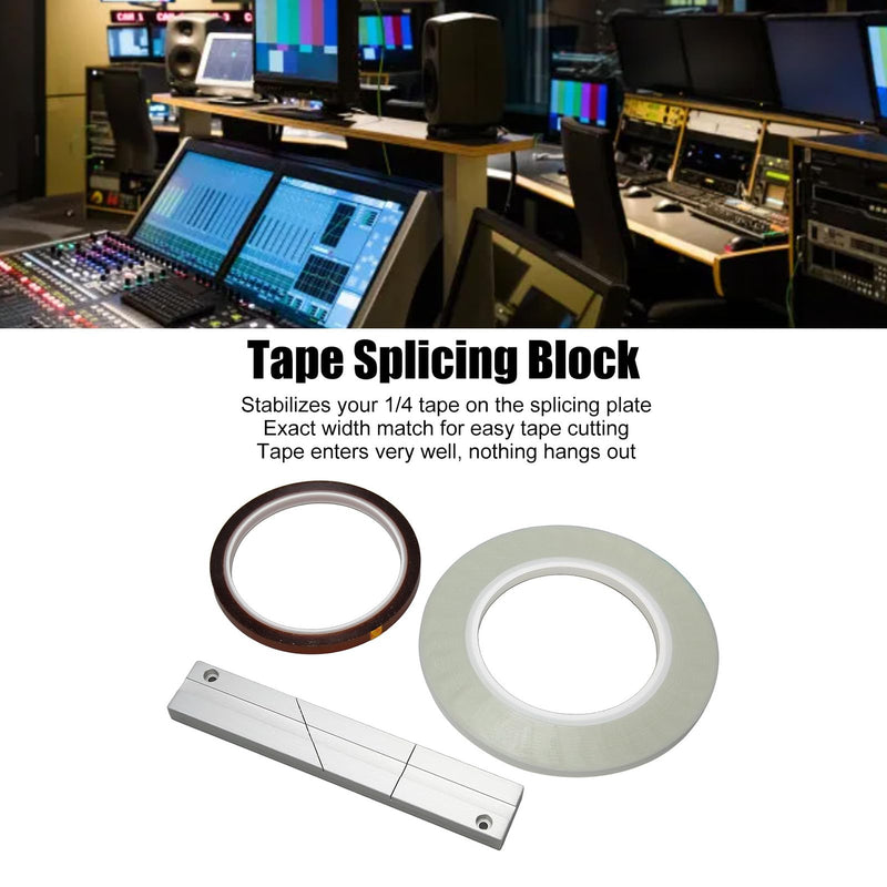1/4 10 Inch Tape Splicing Set, Professional Tape Splicing Block, Splicing Tape Open Reel Audio Splicing Kit for Revoxsonido 1/4 10 Inch Open Reel to Reel Tape Media
