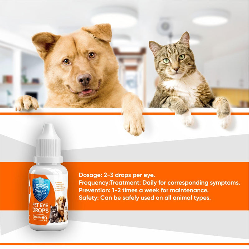 Dog Eye Drops – Vet Recommended Pet Eye Drops to Clean and Soothe Eye Infections, Allergies, Dry & Pink Eyes, Tear Stain Remover for Dogs, Cats, Horses & Birds (30 ml)