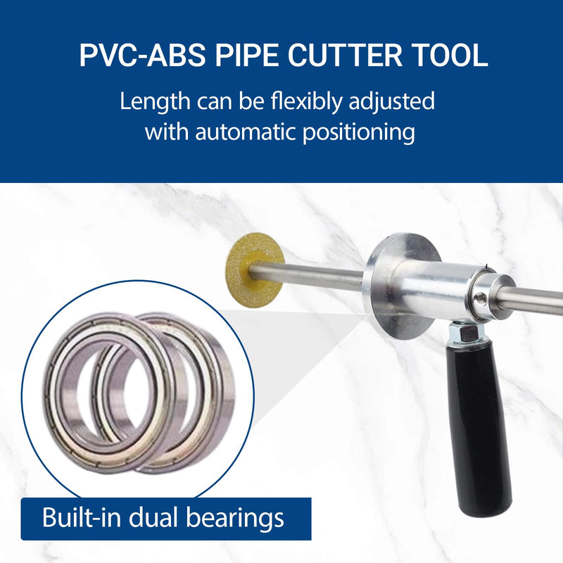 Inside Pipe Cutter for PVC Pipe Cutter, 7 Inch PVC Pipe Cutter Adjustable Cut Depth, with Handle and 4 Diamond Grit Cutting Wheel, 1/4in Hex Shank Fit for Impact Drivers