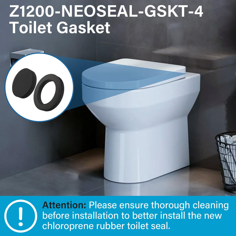 Neoprene Toilet Gasket, Z1200 Neo-Seal Closet Gasket Kit Toilet Seal for Wall Mounted Toilets Wall Hung Toilets Rear Flush Toilets