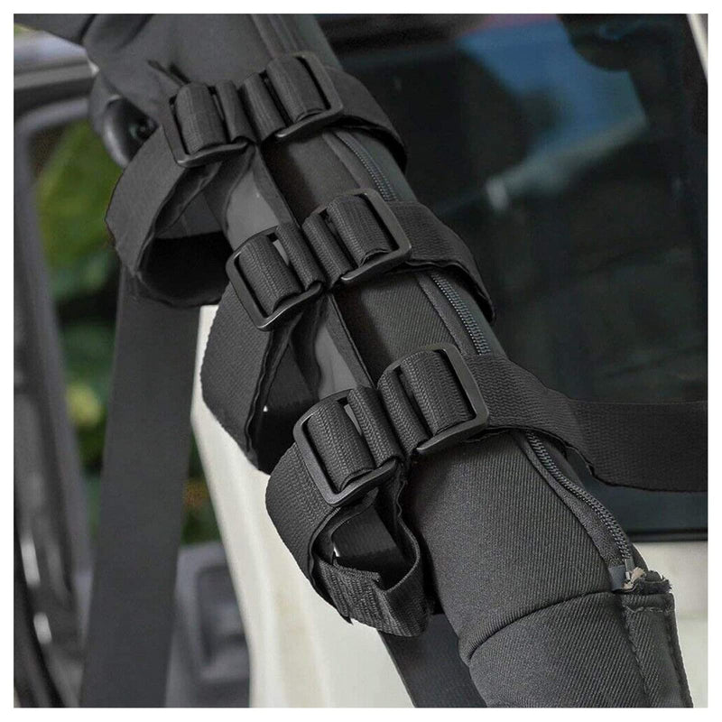 Adjustable Roll Bar Fire Extinguisher Mount Holder 3 lb for Jeep Wrangler Unlimited CJ YJ LJ TJ JK JKU JL JLU 4XE,(Black, Without Pattern) Black