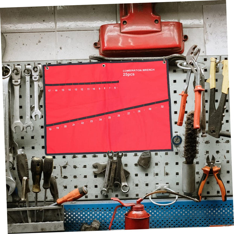 DOITOOL Tool Roll Bag 25 Slot Electrician Storage Holder Lightweight Canvas Wrench Organizer Portable Tool Storage for Repair and Maintenance