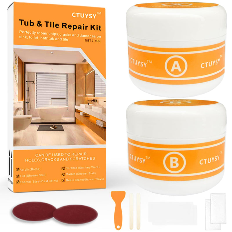 Porcelain Sink Repair kit White, Enamel, Porcelain, Fiberglass, Ceramic Sink, Tub Tile Toilet Shower Kit,Porcelain Sink and Acrylic Bathtub Repair Kit for Cracks Chips Dents Holes