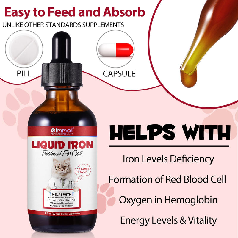 Liquid Iron Supplements for Cats,LiquiI Iron with Vitamin C and B12,Supports Anemia, Low Enery Levels and Lethargy,Promotes Blood Health, Helps with Formation of Red Blood Cell - PawsPlanet Australia