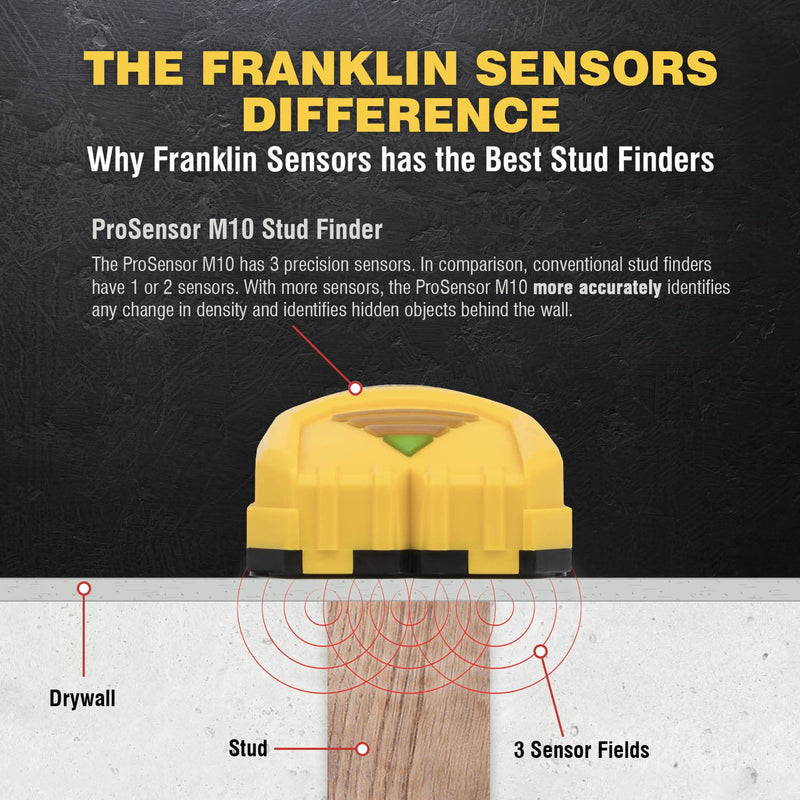 ProSensor M10 Center Stud Finder/Wood and Metal Stud Detector/Wall Scanner for Drywall