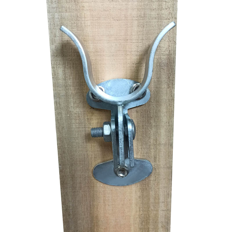 1-5/8" Flat Back Wall Mount Fork Gate Latch - Gate Latch Hardware with Screws or Lag Bolt for Gate Frames, Easily Mounts to Wooden Gate Post or Wall 1-5/8 Inch