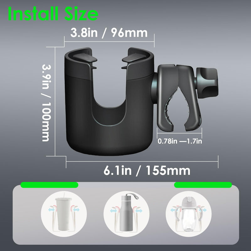 Boat Rail Cup Holder,Marine Drinks Cup Holder for Bimini Top Conver Rail Or Pole, Grip Rail, Grab Bar (Pack of 2) Pack of 2