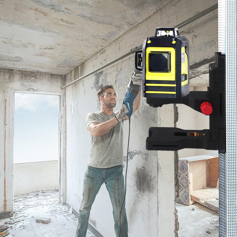L-Shape Magnetic Bracket Laser Level Adapter, 1/4"-20 Male Threaded Adjustable Magnetic Pivoting Base, 360° Adjustable Support Multifunctional L Bar Bracket for Wall & Ceiling Mount