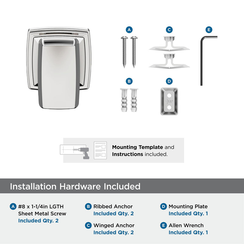 Amerock BH3603026 | Chrome Single Robe Hook | 2-5/16 inch (59 mm) Length Towel Holder | Revitalize | Towel Hook for Bathroom | Bathroom Hardware | Bath Accessories