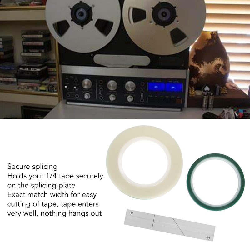 0.25 10 Inch Tape Splicing Set, Aluminum Alloy Professional Tape Splicing Block Open Reel to Reel Tape Splicing Set Fit for Revoxsonido 0.25 10 Inch Open Reel to Reel Tape Media