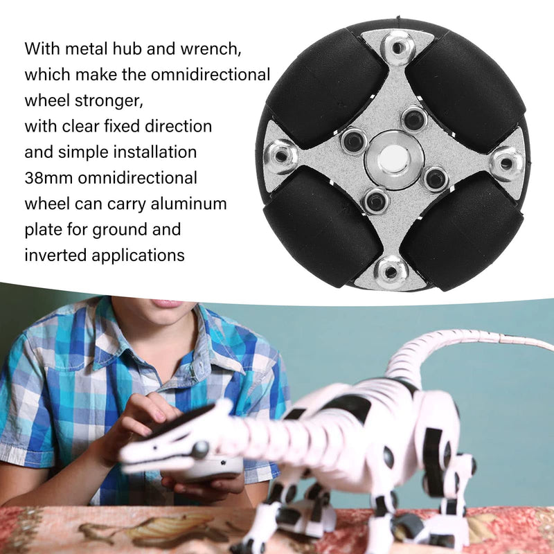 38mm Double Aluminum Omni Wheel 38mm Omnidirectional Wheel with Metal Hubs 14166 Robot Smart Car Parts Accessories
