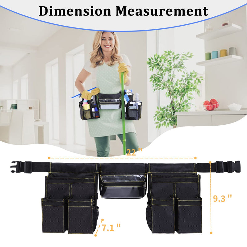 Cleaning Belt,Tool Pouch Waist Apron with Pockets Cleaning Supplies for Housekeeping Water-Resistant Cleaning Caddy Aprons for Cleaning Work