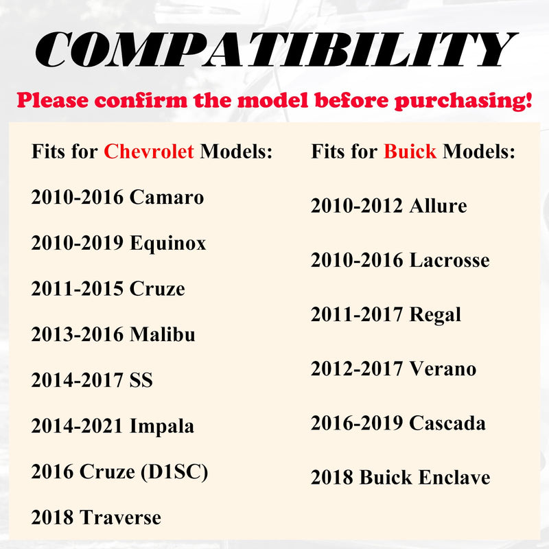 Smart Key Fob Replacement Fits for Chevy Camaro Equinox 2010-2019 Cruze Traverse Malibu SS Impala 2014-2021 Buick Allure Lacrosse Regal Enclave Verano Cascada Proximity PEPS with Push Button Start