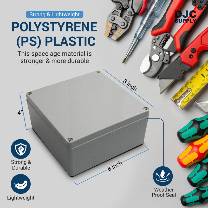 Co. 4" x 4" x 2.4" Weather & Dust Proof PS Plastic Junction Conduit Box Electronics Enclosure 1 Pack 4" x 4" x 2.4"