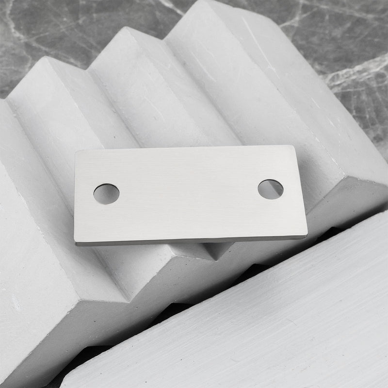ECSiNG 12pcs Door Strike Hole Cover Stainless Steel Door Edge Hole Filler Plate with Screws 28x56.6mm for Covering Door Lock Hole