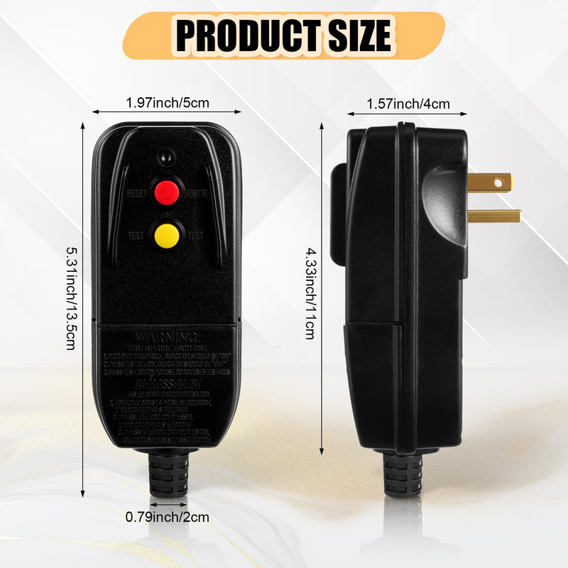 Relaxweex 3Pcs GFCI Replacement Plug GFCI Adapter Parts 3-Prongs 15 Amp Auto-Reset 120V Outdoor Waterproof Plug Assembly Ground Fault Circuit Interrupter for Pressure Washer Pool Pump Pool Pump