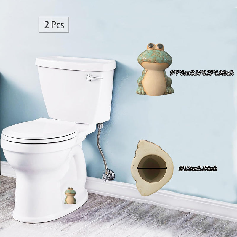 Frog Toilet Bolt Caps Ceramic Toilet Bolt Covers Decorative Toilet Screw Cover Caps, Toilet Caps for Bottom of Toilet, Cute Toilet Bowl Bolt Covers for Bathroom Decor, Easy to install (Green) Green