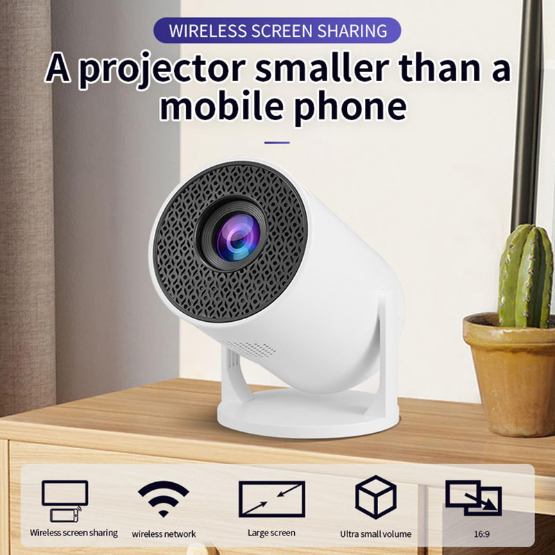 Small Projector with WLAN 6 and BT, 1080P Projector, 270° Adjustable Auto Keystone Home Projector, Projector, for Laptop, PC, Smartphone