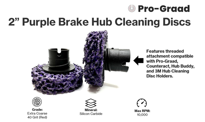 46200 6 Pack 2” Brake Hub Cleaning Discs, Brake Drum & Rotors, Around Wheel Studs Rust Removal, Replacement Pads Compatible with Pro Graad Counteract Hub Buddy & 3M Pad Holders