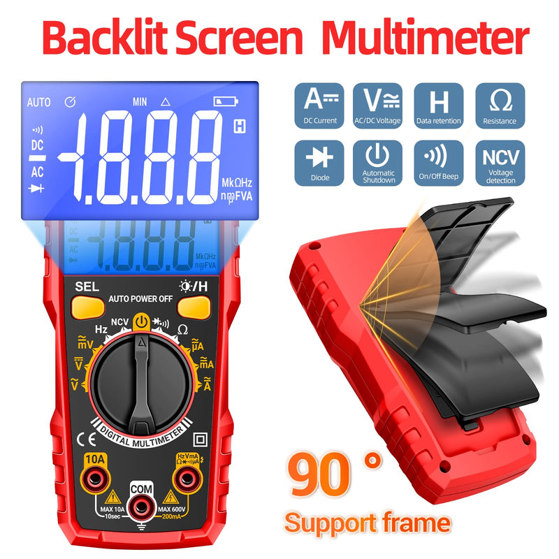 Electrical Test Kit with Digital Multimeter,Non Contact Voltage Tester,Outlet Tester,Auto-Ranging AC/DC Voltage,Current,Continuity,Resistance, Frequency,Breakpoint Finder,DIY Household Tools MT01 Tester Tools