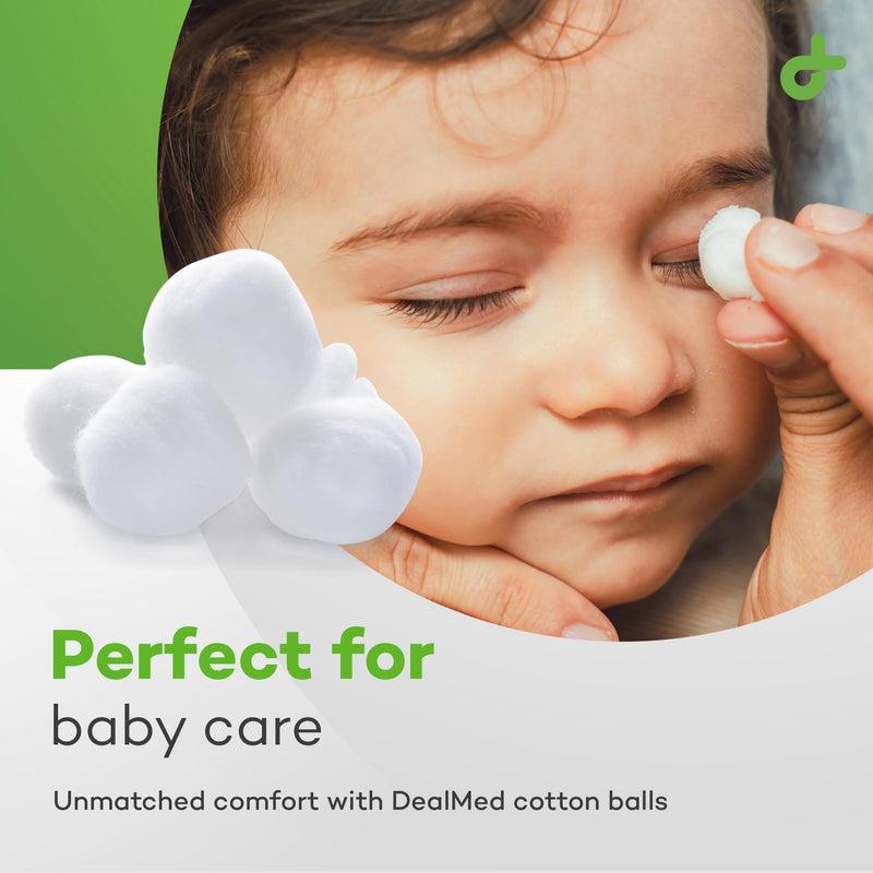 Dealmed 300 ct. Cotton Balls for Face, Makeup, Medical Uses, & DIY Crafts | Non-Sterile Bulk Pack | Resealable Zip-Locked Bag | 100% Pure Cotton, Soft, Absorbent, Gentle (Pack of 1) 300 Count (Pack of 1)