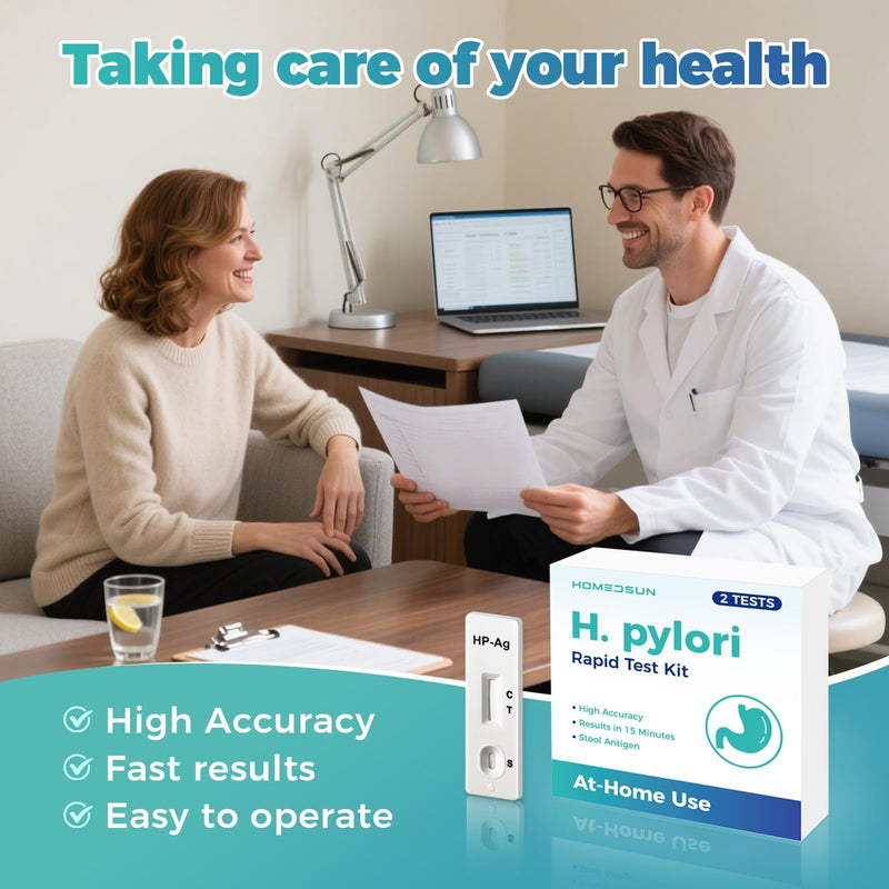 2-Pack H Pylori Stool Antigen Test Kit, Results in 15 Minutes | Individually sealed screening buffers with sanitary extraction tubes for routine wellness monitoring