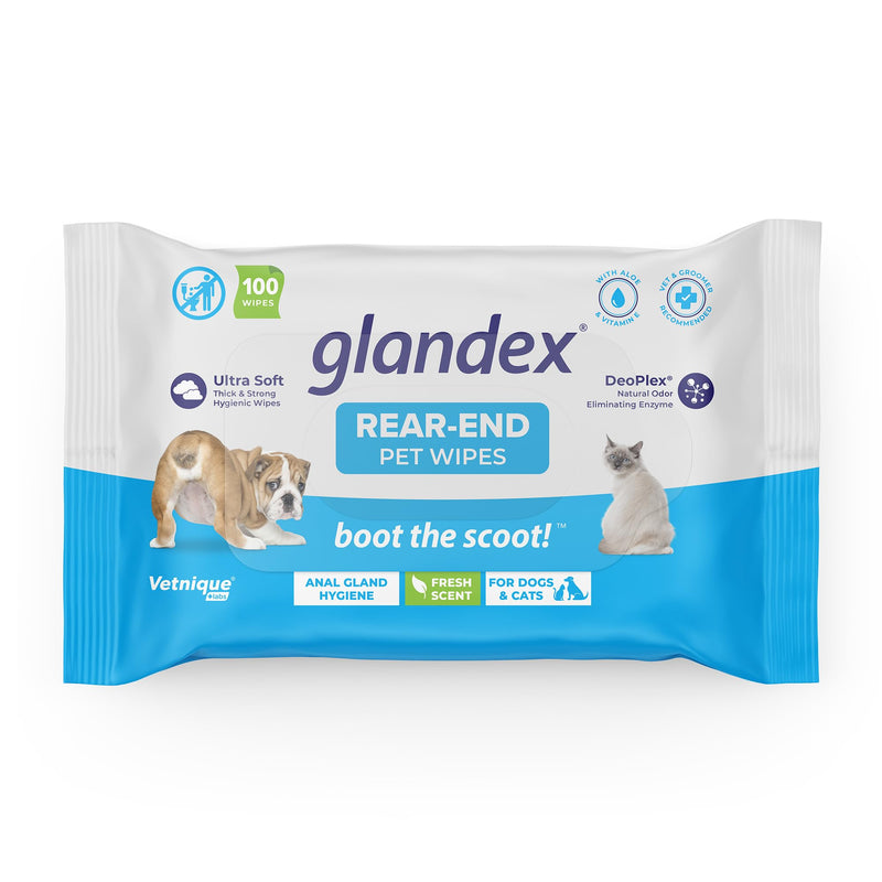Vetnique Labs Ulti-Mutt Glandex for Dogs with Glandex Bacon Prebiotic & Probiotic Supplement Chews 60 Ct, Glandex Peanut Butter Anal Gland Support Chews 60 Count, Anal Gland Hygienic Pet Wipes 100 Ct