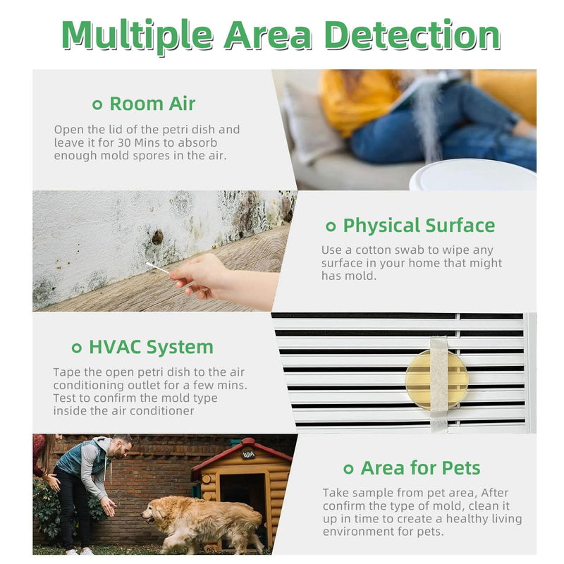 Mold Test Kit for Home | 12 Tests for Air, HVAC & Surfaces | 48-Hour Results with Identification Guide