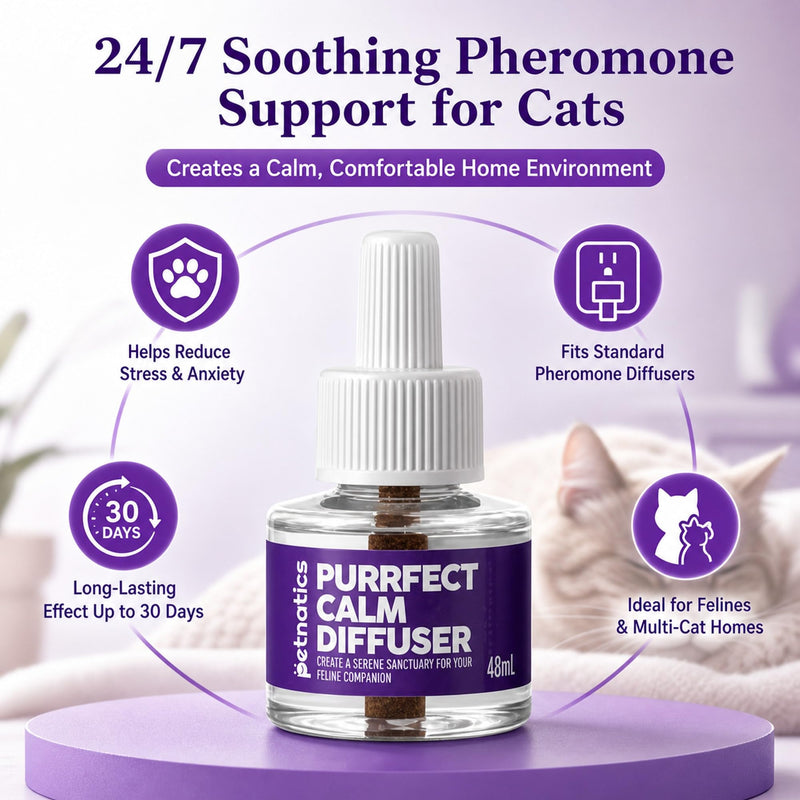 Cat Calming Diffuser Refill | 24/7 Soothing Pheromone Technology for Felines & Multi-Cat Homes | Long-Lasting Effect for up to 30 Days Fits Standard Pheromone Diffusers (1-Pack) 1