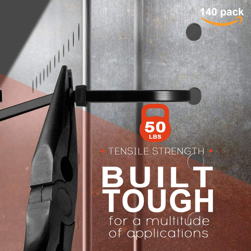 140 Pack 3/4" Zip Tie Adhesive Mounts Self Adhesive Cable Base Holders with Multi-Purpose Tie wire clips with screw hole,Anchor stick on wire holder,Black 140 Pack 3/4“ Black