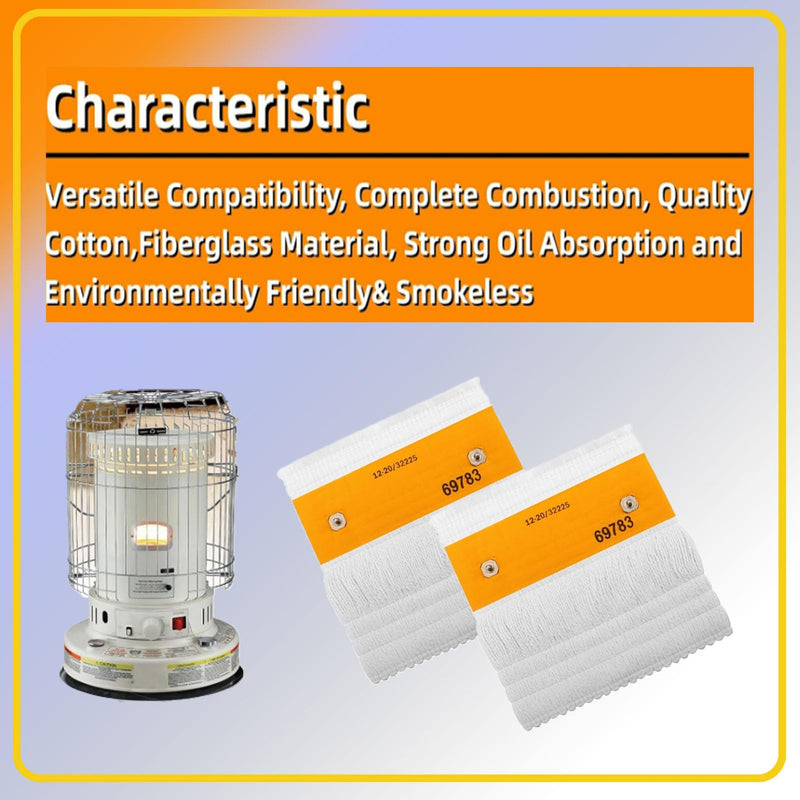 32225 Wick (2/Pack) for Kero World KW-24C DuraHeat DH-2300 Dyna-GLO CV-2300&RMC-95C Envirotemp CV-2300 Keroheat CV-2300, Heater Replacement Wicks, White.
