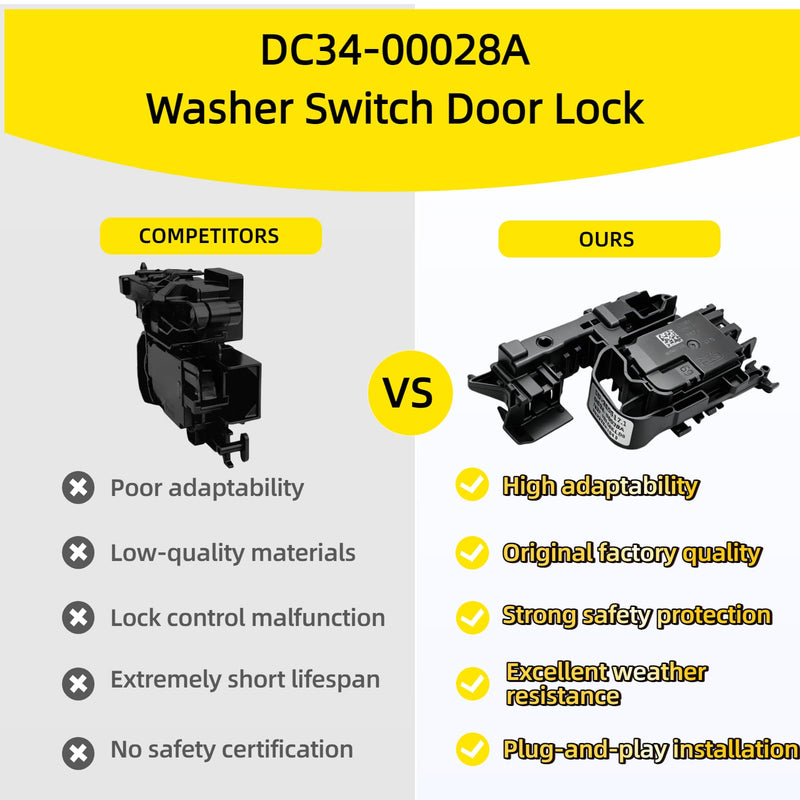 DC34-00028A Washer Door Lock Switch for Samsung Washing Machine Replacement