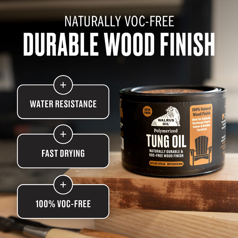 Walrus Oil Polymerized Tung Oil, 16oz Can