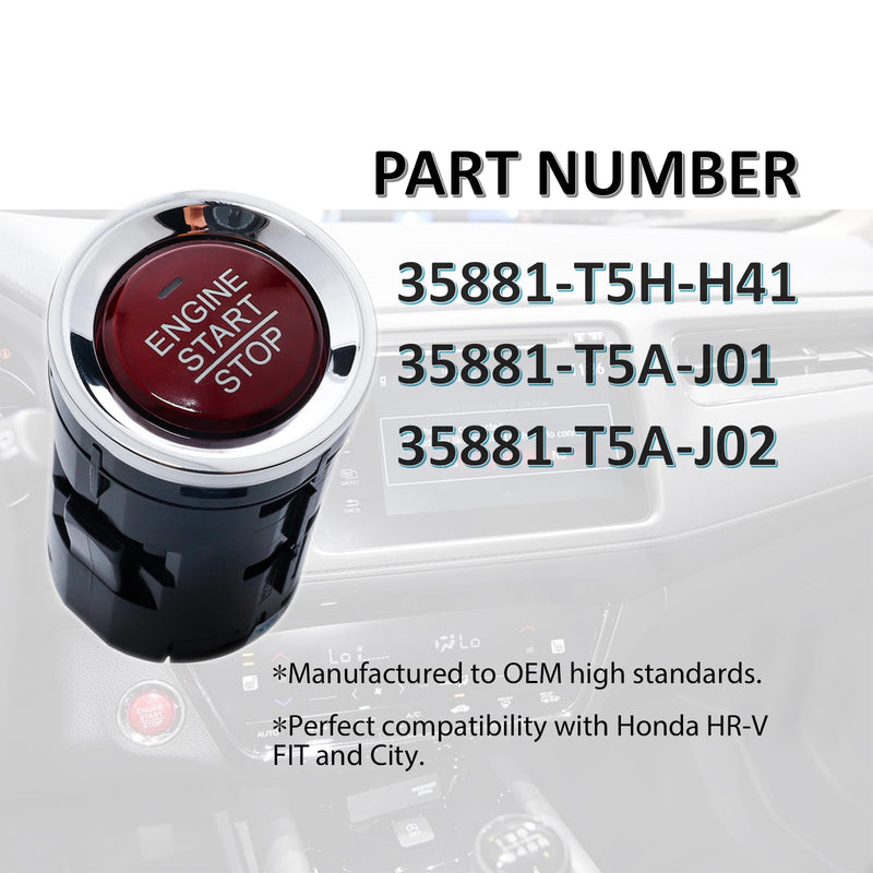MANATEE 35881-T5H-H41 Ignition Starter Switch for Honda FIT 2015 2016 2017 2018, 35881T5AJ01 35881T5AJ02 Start Stop Push Button One-Button Switch