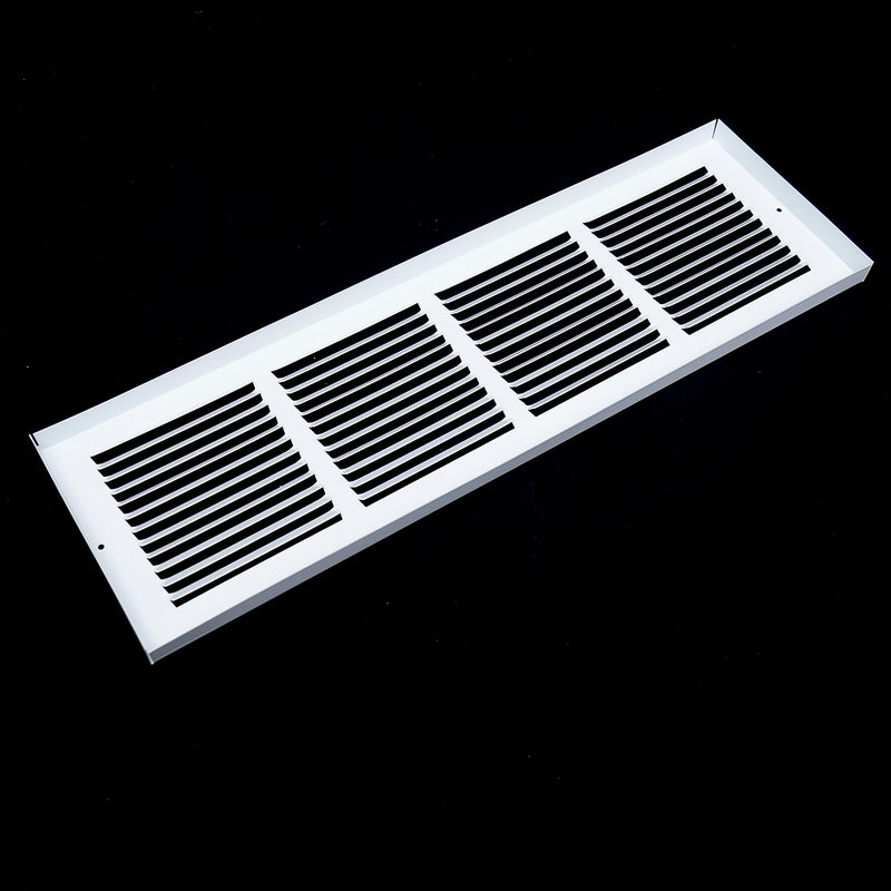 Fits 14x8 Duct Opening | Steel Baseboard Return Air Grille by Handua | Vent Cover Grill | 7/8" Margin Turnback [Depth] to Fit Baseboard | White | Outer Dimensions: 15.75"W X 9.75 "H 1 14"W x 8"H [Duct Opening]