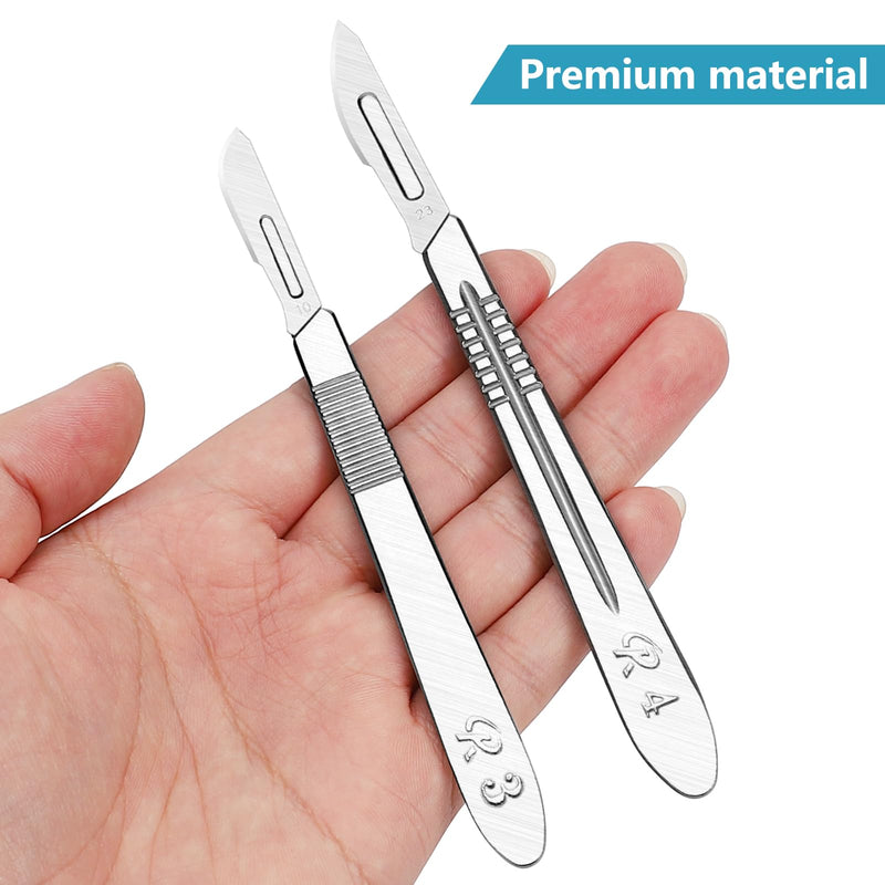99PCS Surgical Blades Kit, #10#11#12#15#20#21#22#23#24 Surgical Sterile Blades for dermaplaning, Art Carving Blades with 9 Stainless Steel Handles, Laboratory Blade Lab Knives Handle(9PCS)+Blades(90PCS)