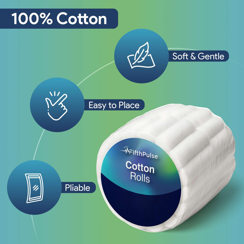 Dental Cotton Rolls, 1000 Count - Nose Bleed Stopper for Kids and Adults - Non Sterile and Absorbent Cotton Mouth and Nose Plugs for Dental Work, Wisdom Teeth, and More 1,000 Count