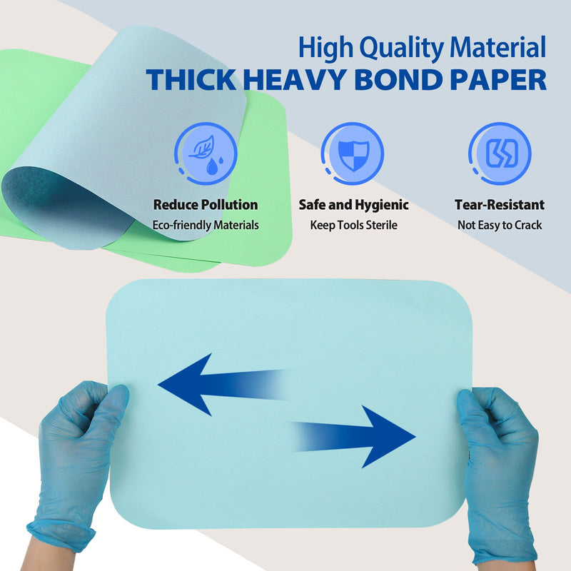 1000PCs Dental Grade Scudo Premium Paper Tray Covers Size B (8.5"x12.5") by VASTMED | Disposable Tray Covers for Dental Tray, Sterile Tattoo Tray, Surgery Tray Blue