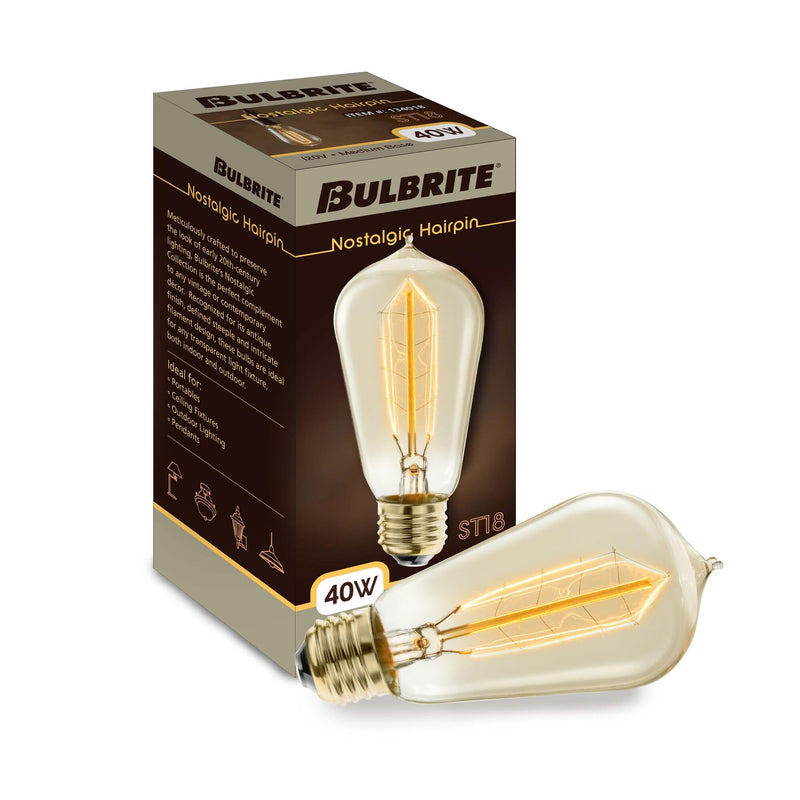 Bulbrite NOS40-1890-6PK 40W Nostalgic Edison Hairpin-style Bulb, 6-Pack