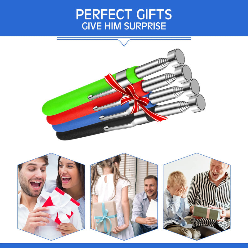 Geiserailie 4 Pcs Telescoping Magnet Pickup Tool Extendable Magnetic Sticks Pick up Grab Tool for Men Practical Gifts for Men, Dad, Boyfriend, Valentine's Day, Father's Day, Birthday Gifts(5 lb) 5 lb