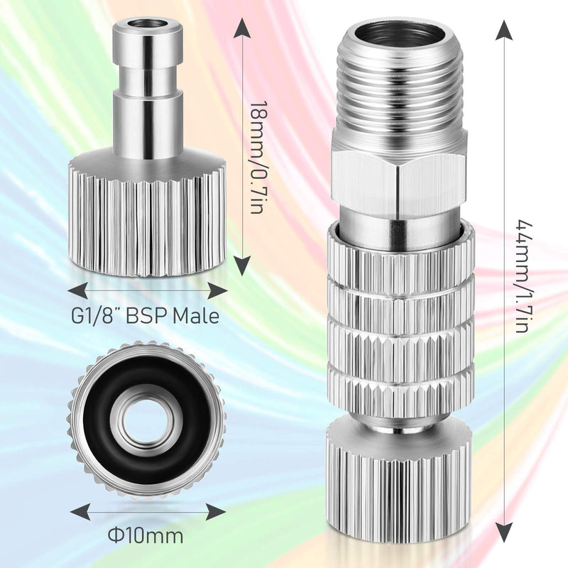 Airbrush Quick Release Coupling Disconnect Adapter Kit, 5 Pieces 1/8 Inch Female Connectors and Male Adapters Adjustment Control Valve Airbrush Accessories for Air Compressor