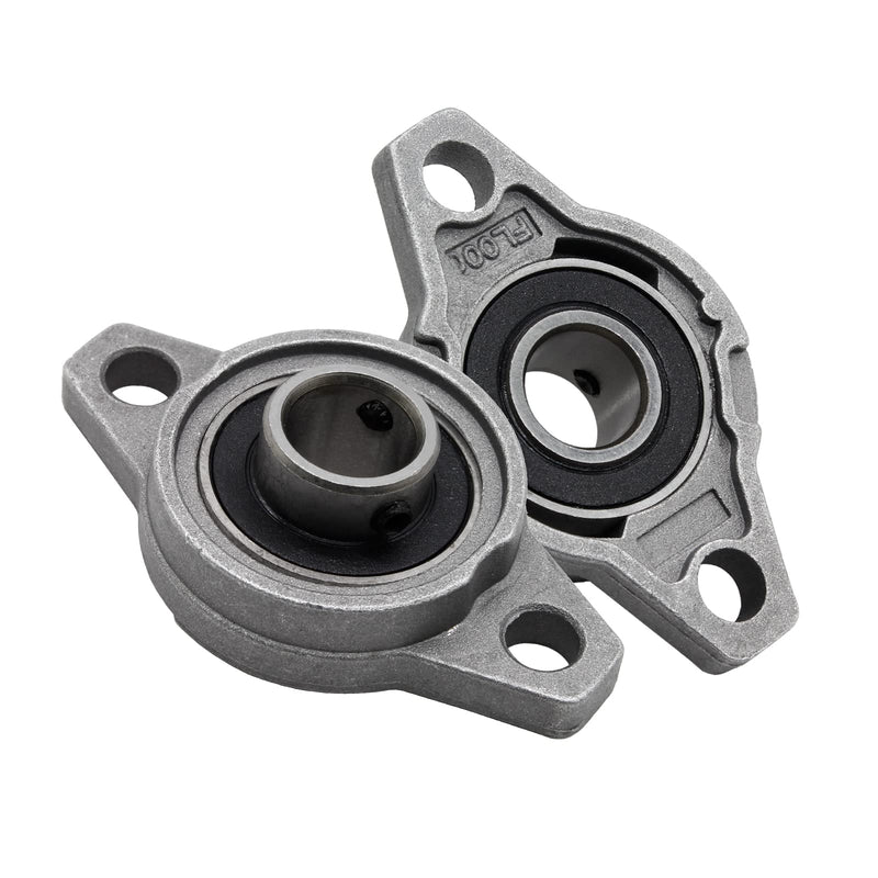 Zorfeter 4Pcs Pillow Block Bearing - 10mm/0.39Inch ID Zinc Alloy Flange Mounted Self-Alignment Bearing KFL000