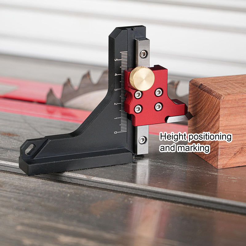 LICAEVEY Woodworking Height Gauge, Precision CNC Machined Aluminum Alloy Depth Measuring Tool with Dual Scale for Table Saw, Router Table, Drill Press