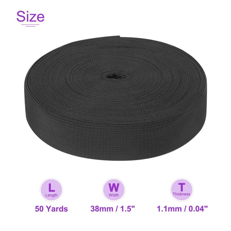 DMiotech Nylon Webbing Belt 10 Yard 25 Yard 50 Yard Length 1" 3/4" 2" 1-1/2" Width Nylon Straps for Sewing Luggage 10 Yard x 3/4 Inch Black