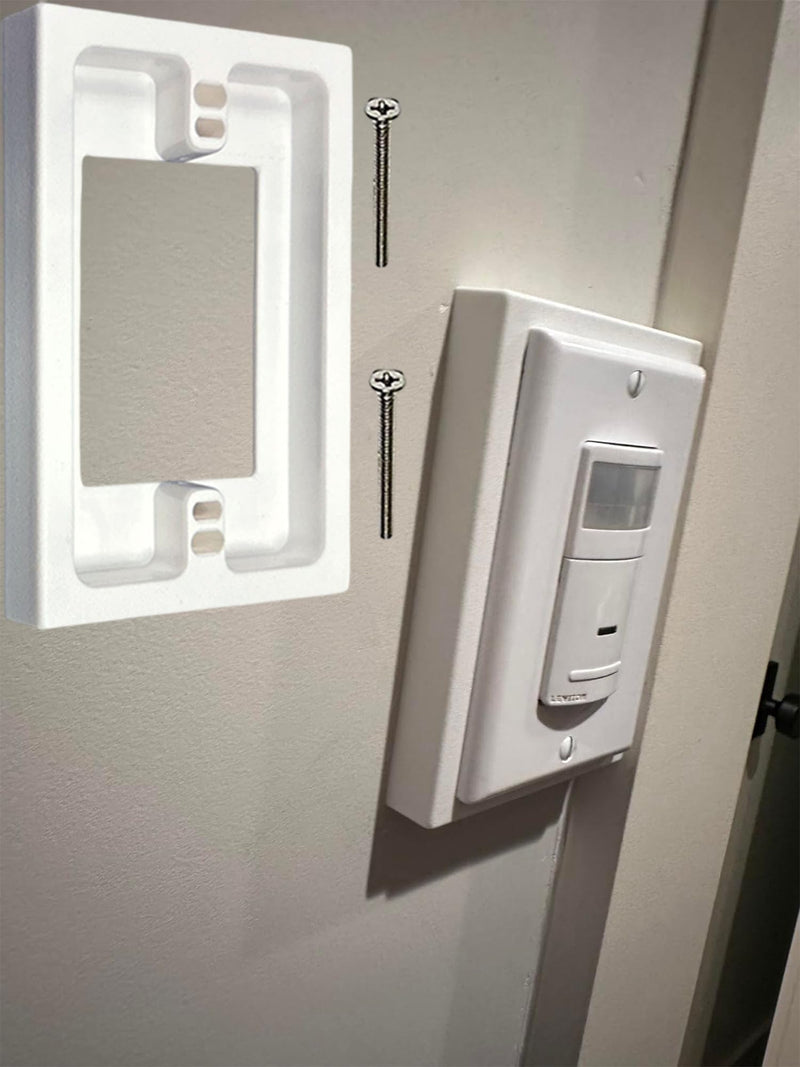 iMBAPrice BES1-2 (2-Pack) 1-Gang Non-Metallic Shallow Surface Box Extender, White 2