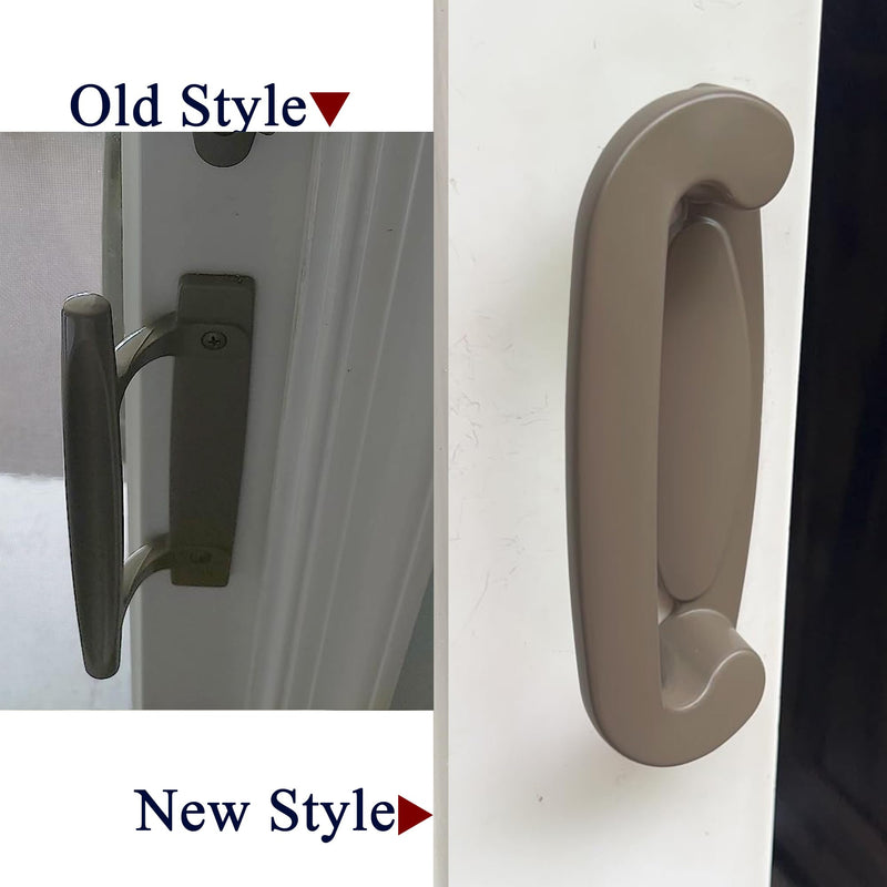 Gliding Patio Door Dummy Pull Handles Compatible with Andersen Tribeca Style OEM Part #2562035, 2573603 & #2573605, 5-1/2" Hole Centers, Non-Handed, Stone Diecast